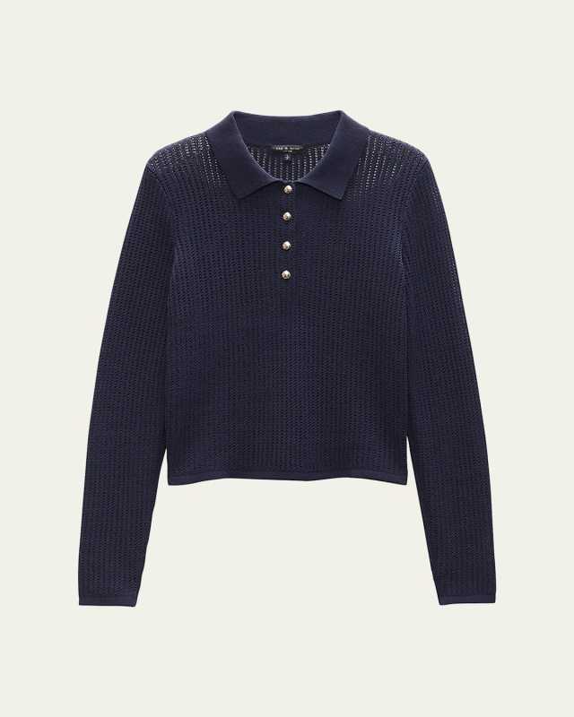 Viola Long-Sleeve Polo Top